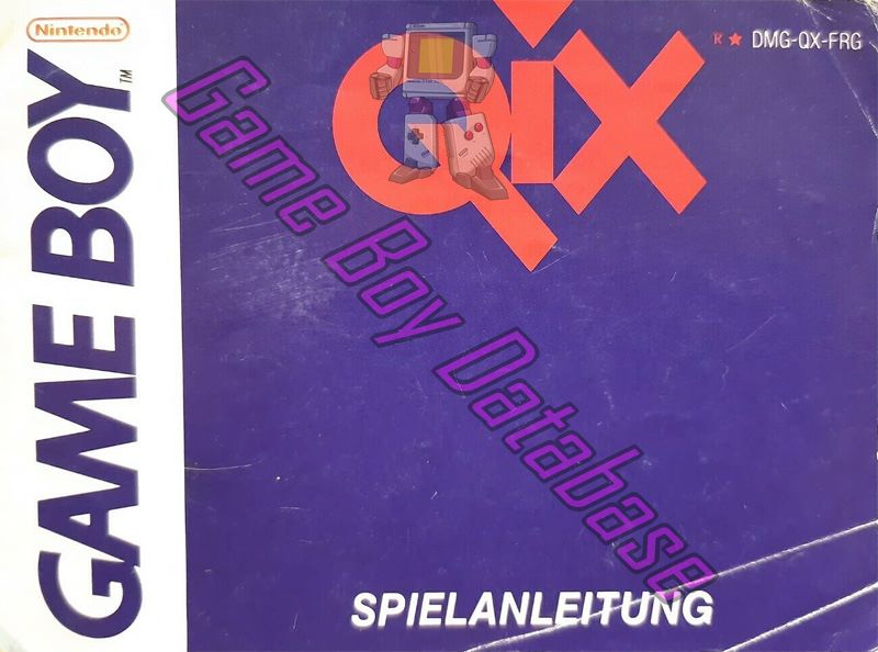 Qix FRG Front of the booklet