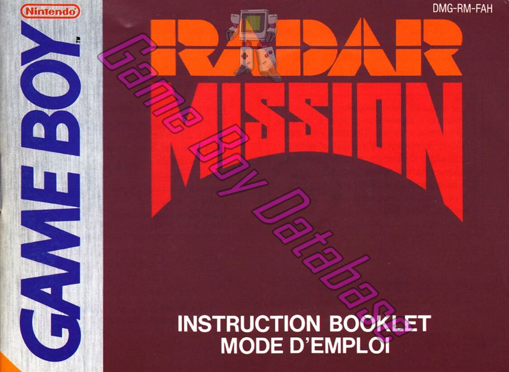 Radar Mission FAH Front of the booklet