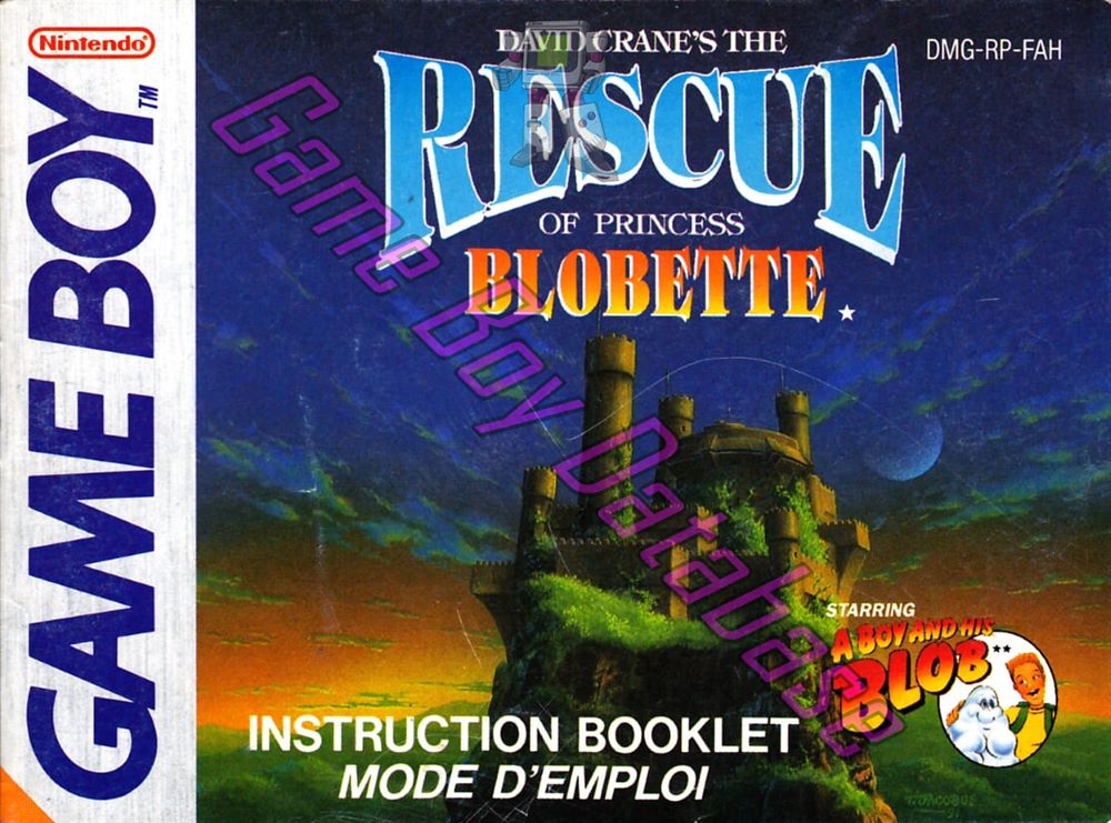 Rescue of Princess Blobette (David Crane's the) FAH Front of the booklet