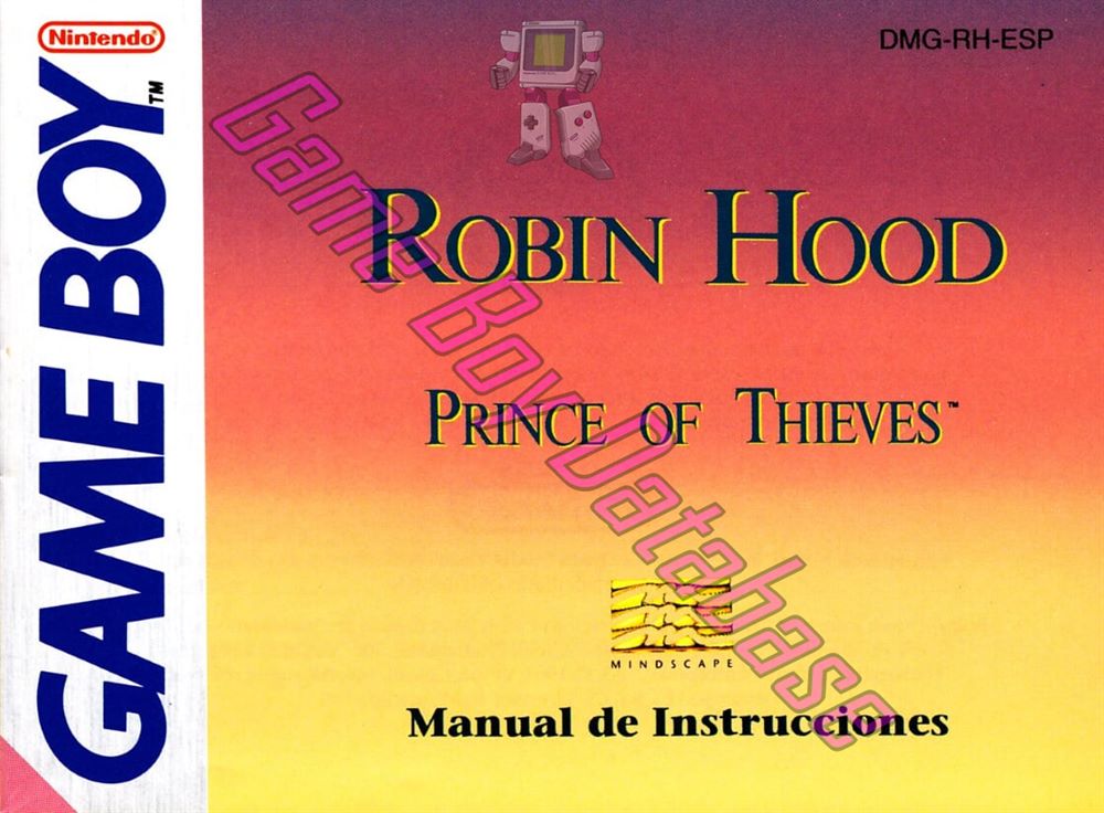 Robin Hood Prince of Thieves ESP Front of the booklet