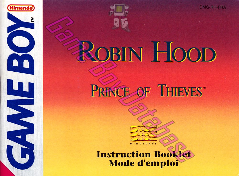 Robin Hood Prince of Thieves FRA Front of the booklet