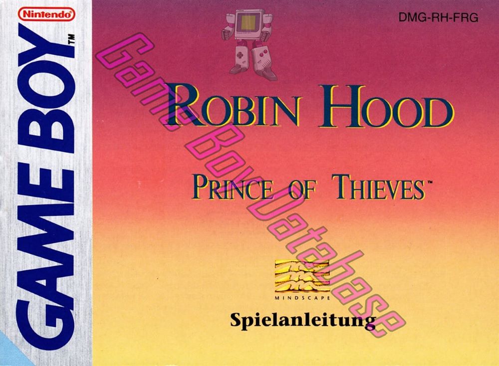 Robin Hood Prince of Thieves FRG Front of the booklet