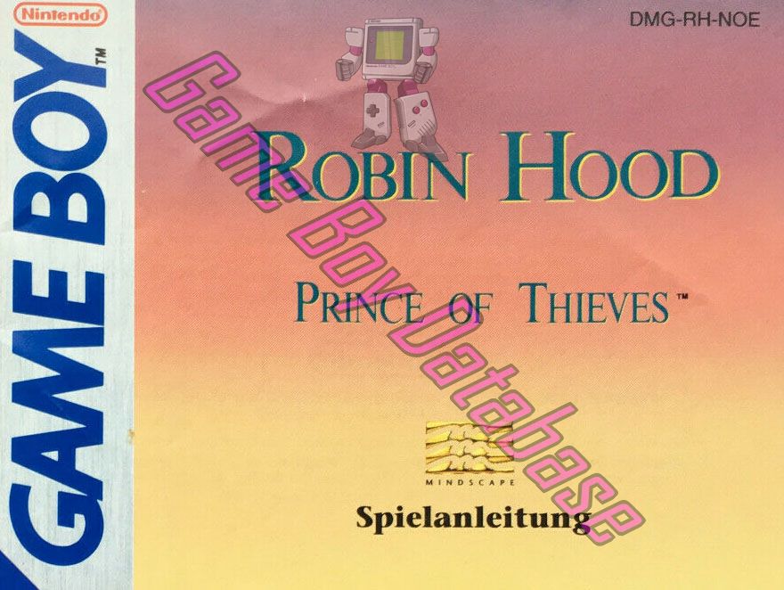 Robin Hood Prince of Thieves NOE Front of the booklet