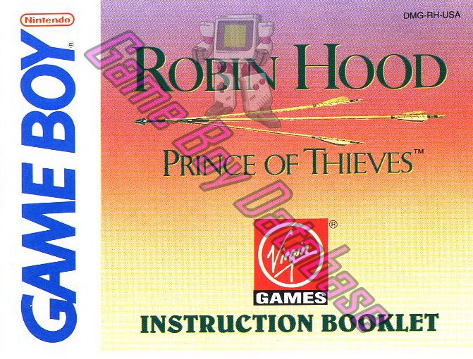 Robin Hood Prince of Thieves USA Front of the booklet