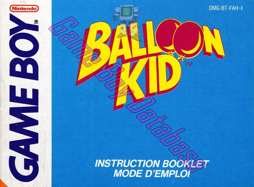 Balloon Kid FAH Front of the booklet