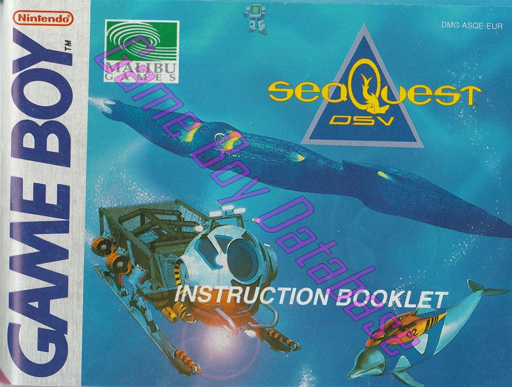 SeaQuest DSV EUR Front of the booklet