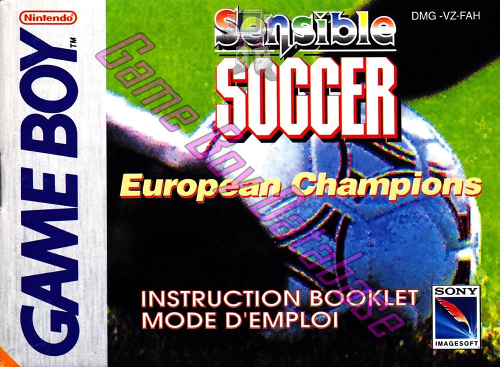 Sensible Soccer FAH Front of the booklet