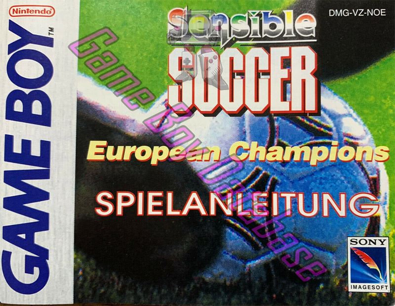 Sensible Soccer NOE Front of the booklet