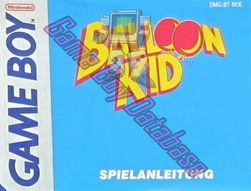 Balloon Kid NOE Front of the booklet