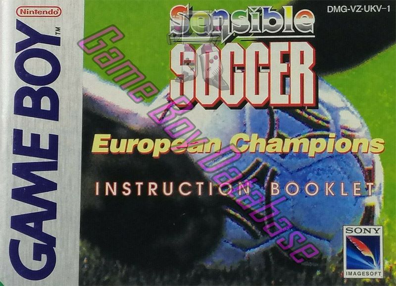 Sensible Soccer UKV-1 Front of the booklet