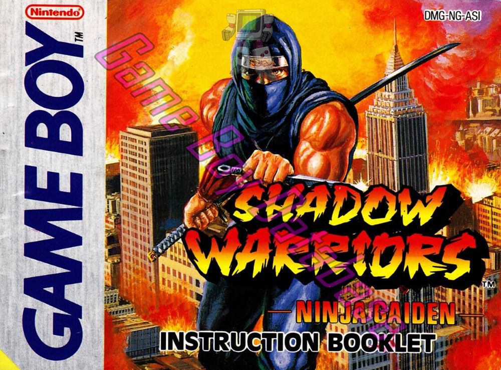 Shadow Warriors Ninja gaiden ASI Front of the booklet