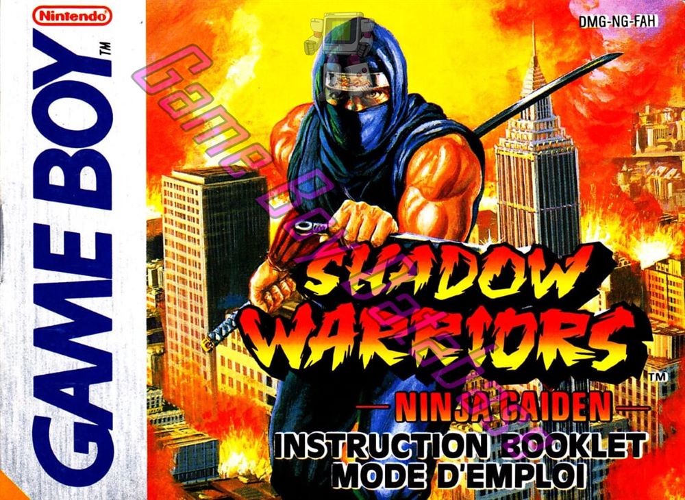 Shadow Warriors Ninja gaiden FAH Front of the booklet