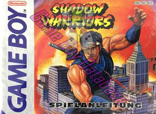 Shadow Warriors Ninja gaiden NOE Front of the booklet