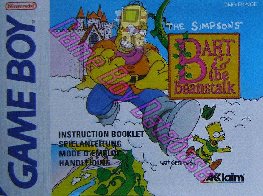 Simpsons Bart & the Beanstalk (the) NOE Front of the booklet