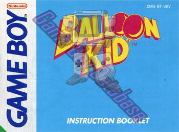 Balloon Kid UKV Front of the booklet