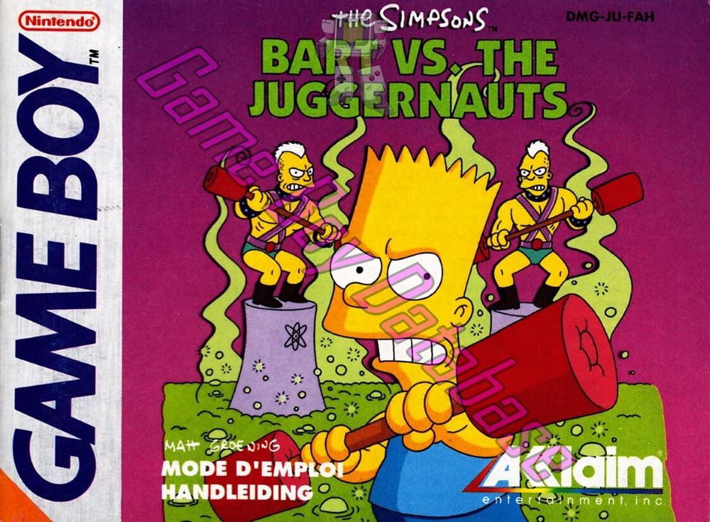 Simpsons Bart vs. the Juggernauts (the) FAH Front of the booklet