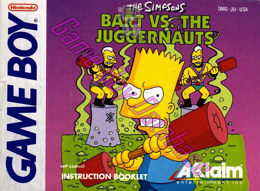 Simpsons Bart vs. the Juggernauts (the) USA Front of the booklet