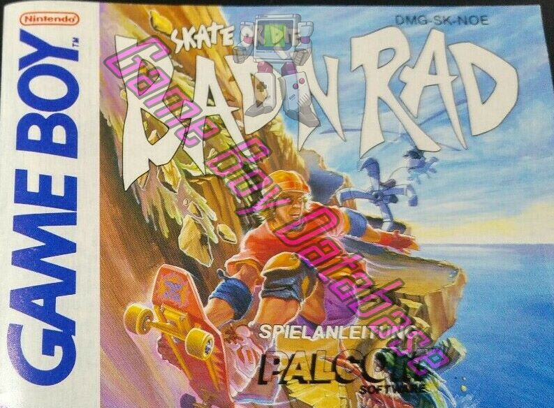 Bad'n Rad (Skate or Die) NOE Front of the booklet