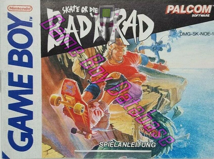 Bad'n Rad (Skate or Die) NOE-1 Front of the booklet