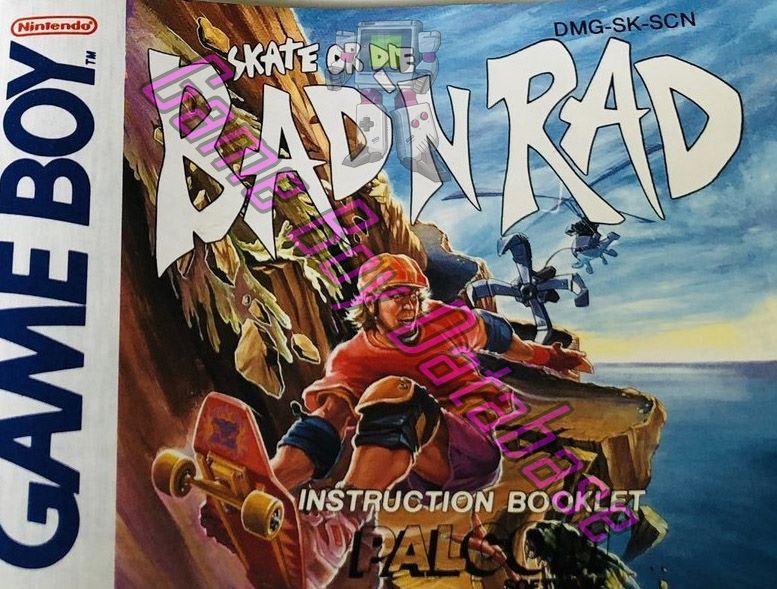 Bad'n Rad (Skate or Die) SCN Front of the booklet