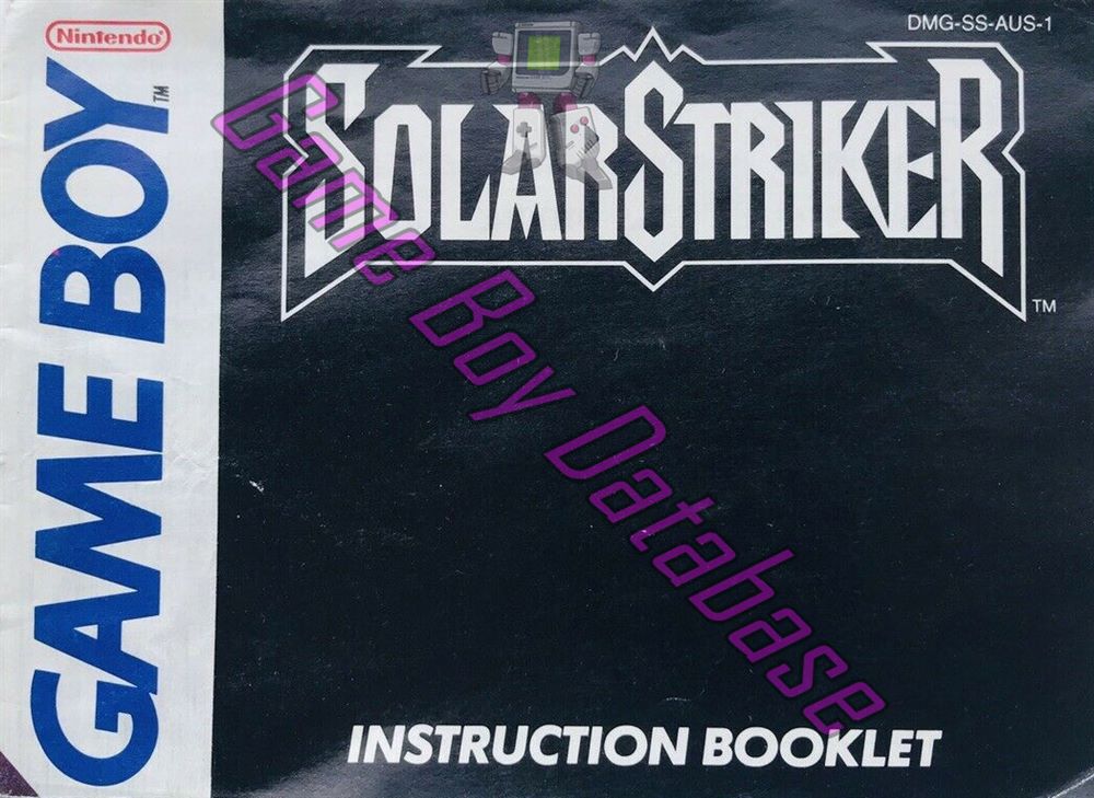 Solar Striker AUS-1 Front of the booklet