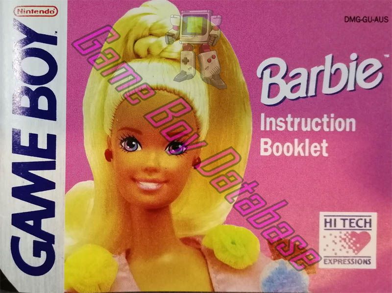 Barbie Game Girl AUS Front of the booklet