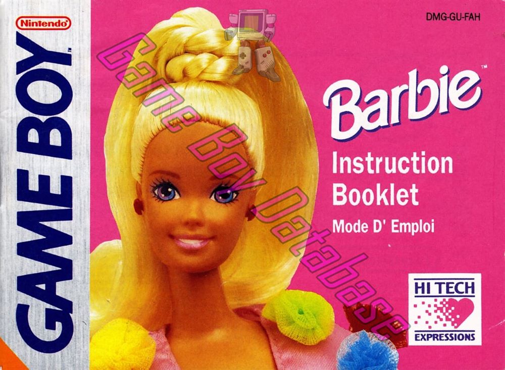 Barbie Game Girl FAH Front of the booklet