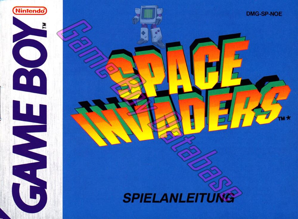 Space Invaders NOE Front of the booklet