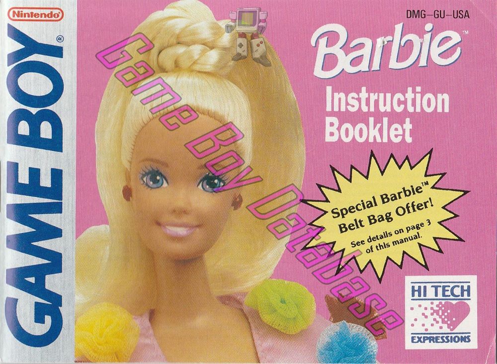 Barbie Game Girl USA Front of the booklet