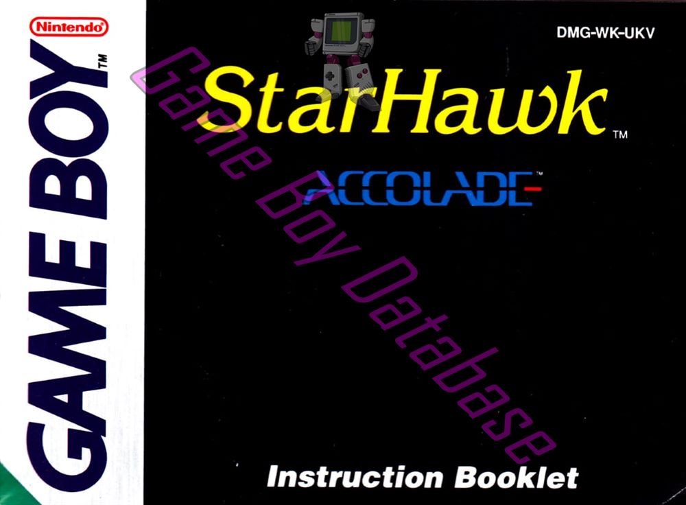 Star Hawk UKV Front of the booklet