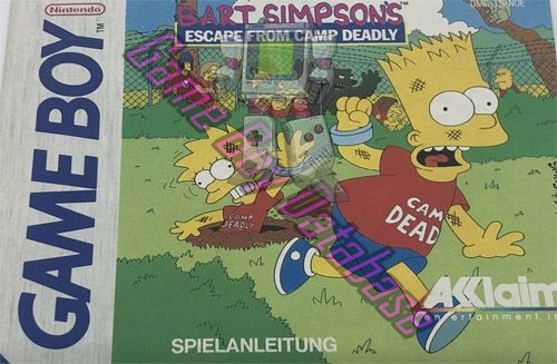 Bart Simpson's Escape from Camp Deadly NOE Front of the booklet