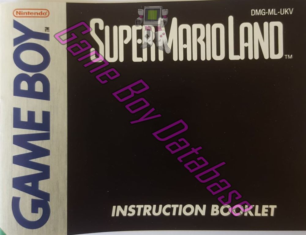 Super Mario Land UKV Front of the booklet