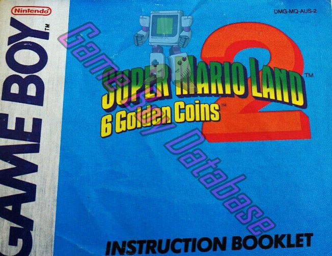 Super Mario Land 2: 6 Golden Coins  AUS-2 Front of the booklet