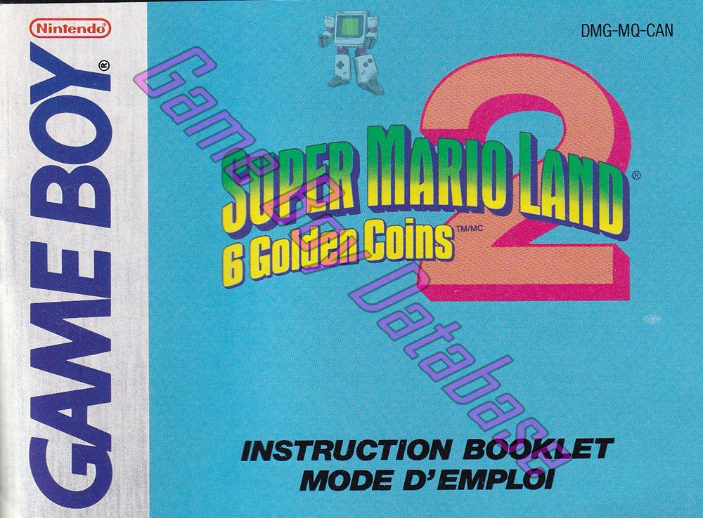 Super Mario Land 2: 6 Golden Coins  CAN Front of the booklet