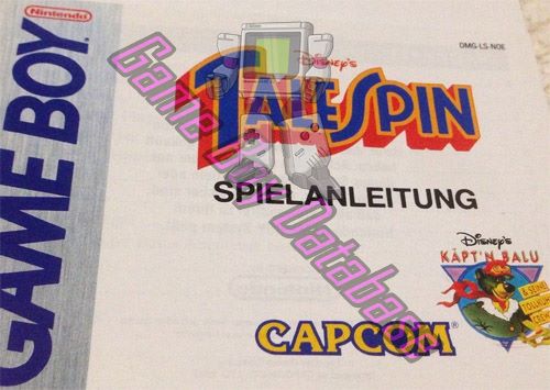 TaleSpin (Disney's) NOE Front of the booklet