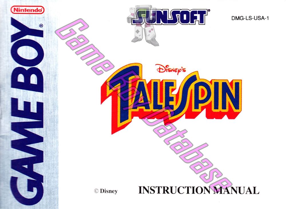 TaleSpin (Disney's) USA-1 Front of the booklet