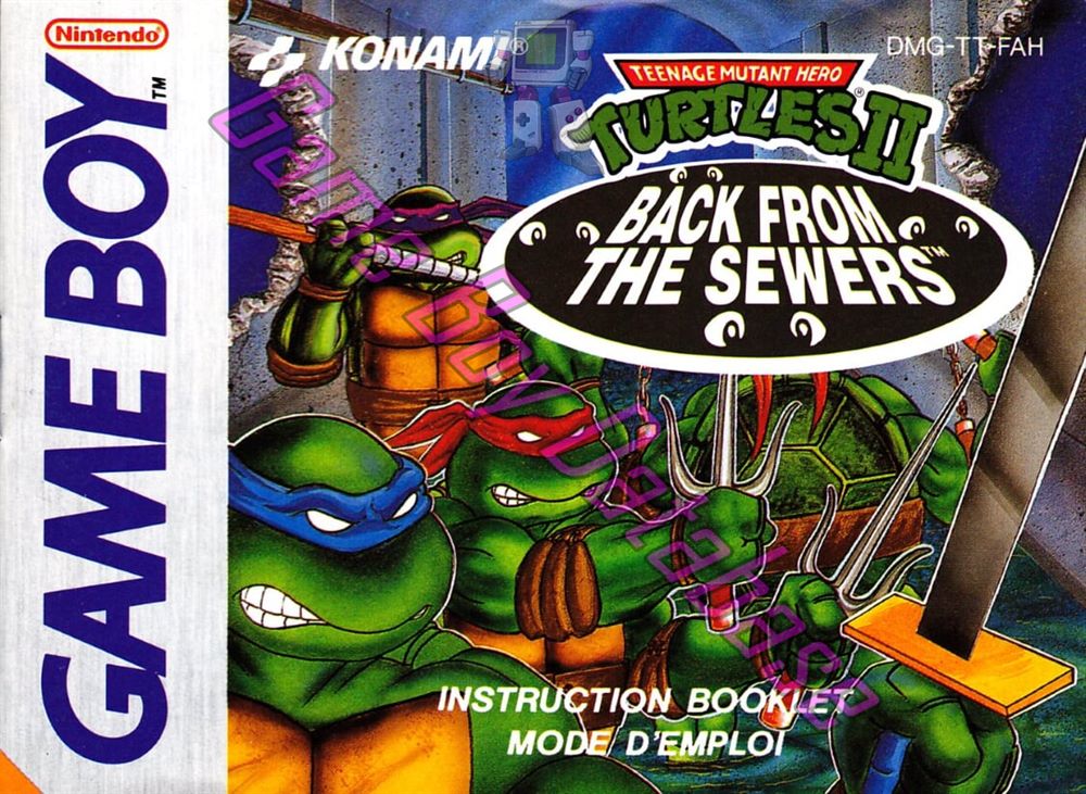 Teenage Mutant Hero Turtles II Back from the Sewers FAH Front of the booklet