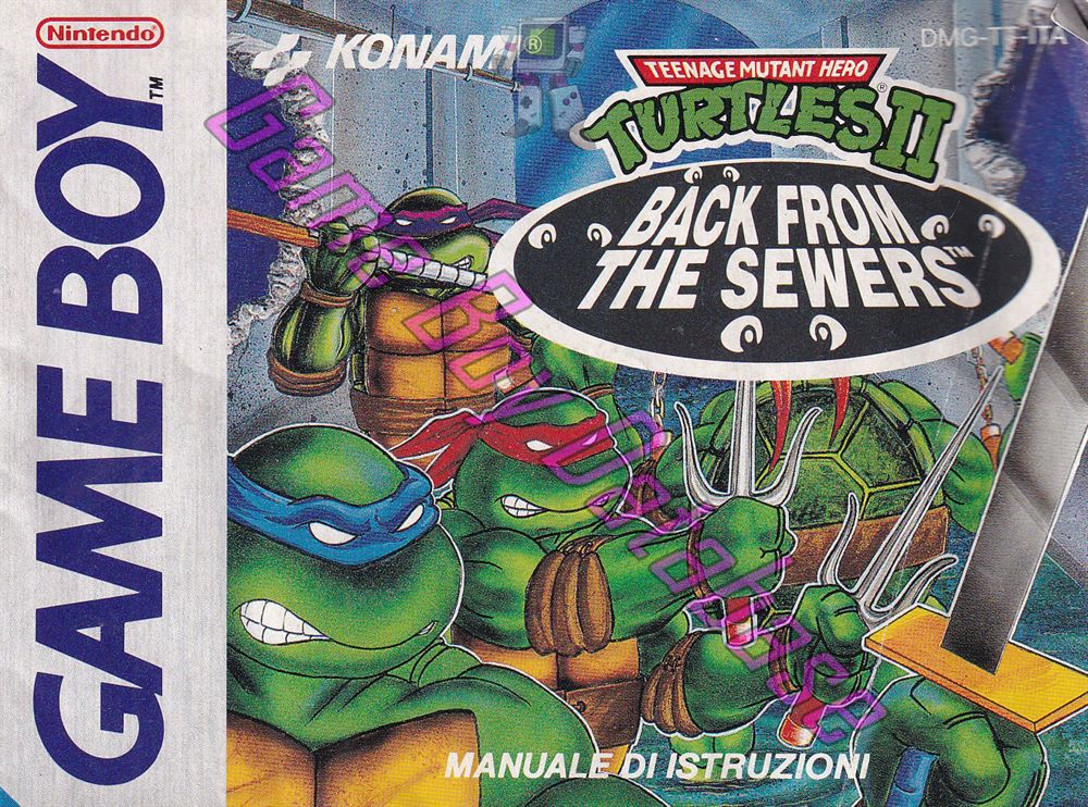 Teenage Mutant Hero Turtles II Back from the Sewers ITA Front of the booklet