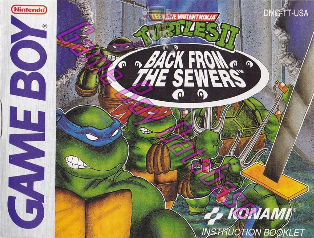 Teenage Mutant Ninja Turtles II Back from the Sewers USA Front of the booklet