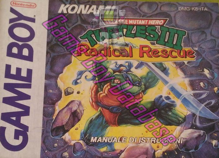 Teenage Mutant Hero Turtles III Radical Rescue ITA Front of the booklet