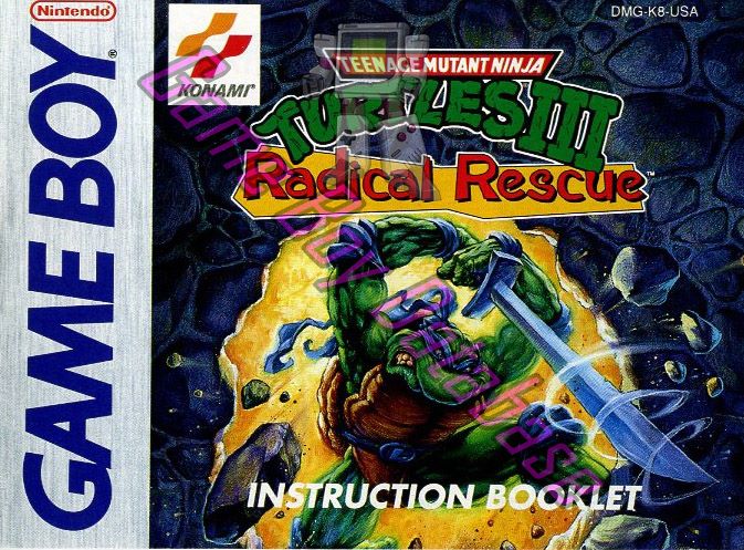 Teenage Mutant Ninja Turtles III Radical Rescue USA Front of the booklet