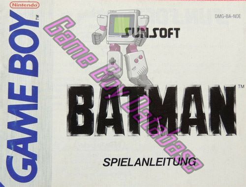 Batman the Video Game NOE Front of the booklet