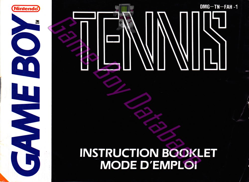 Tennis FAH Front of the booklet