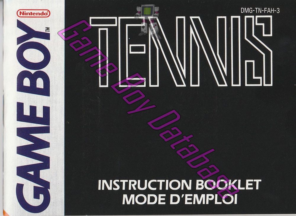 Tennis FAH Front of the booklet