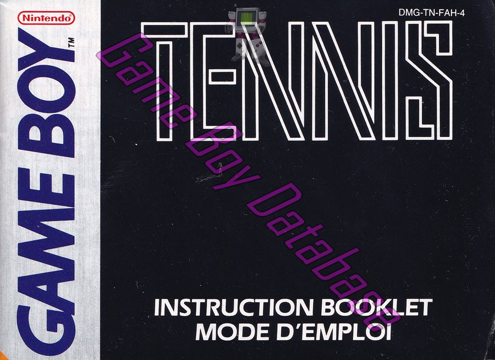 Tennis FAH-1 Front of the booklet