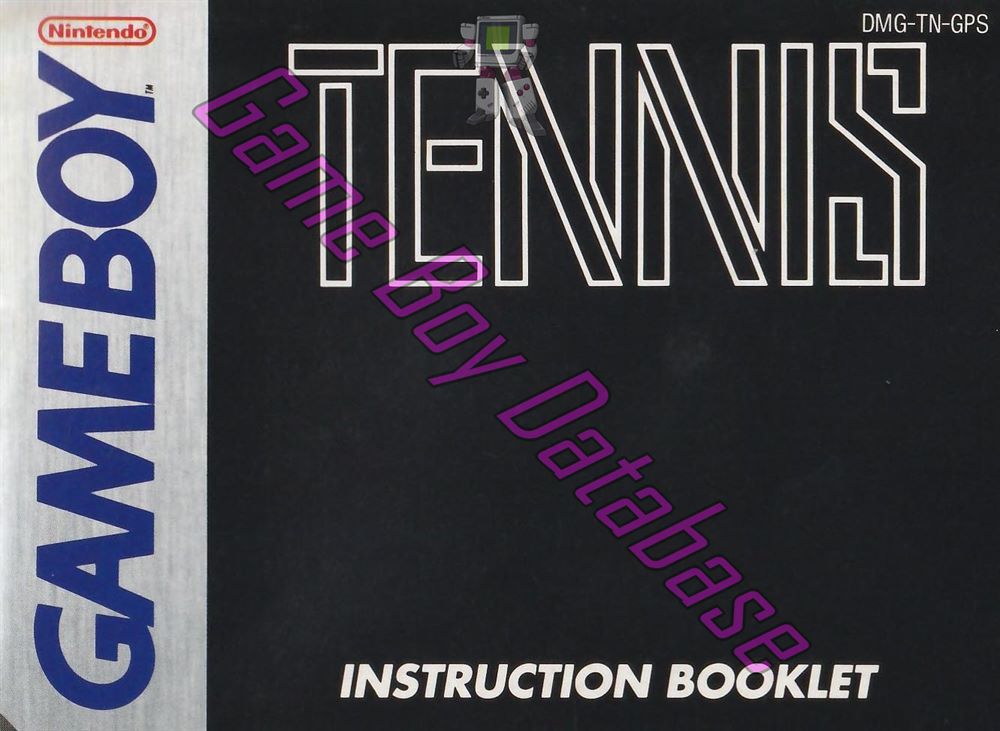 Tennis GPS Front of the booklet