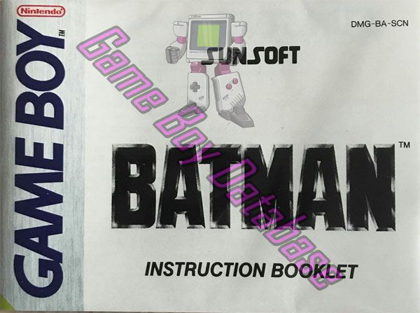 Batman the Video Game SCN Front of the booklet