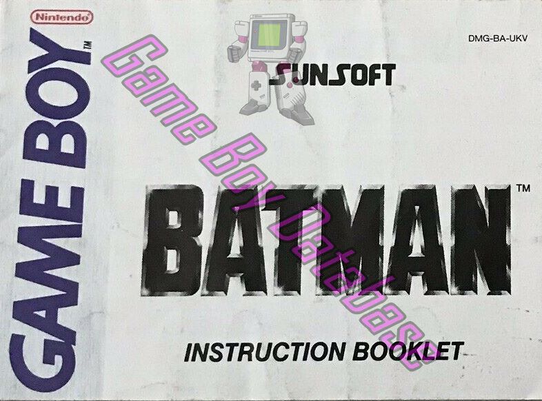 Batman the Video Game UKV Front of the booklet