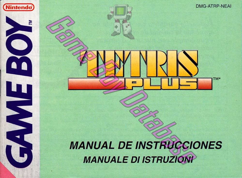 Tetris Plus NEAI Front of the booklet