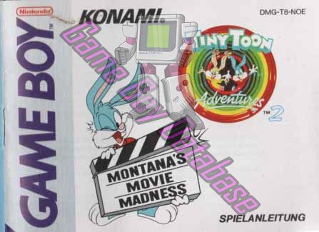 Tiny Toon Adventures 2 Montana's Movie Madness NOE Front of the booklet